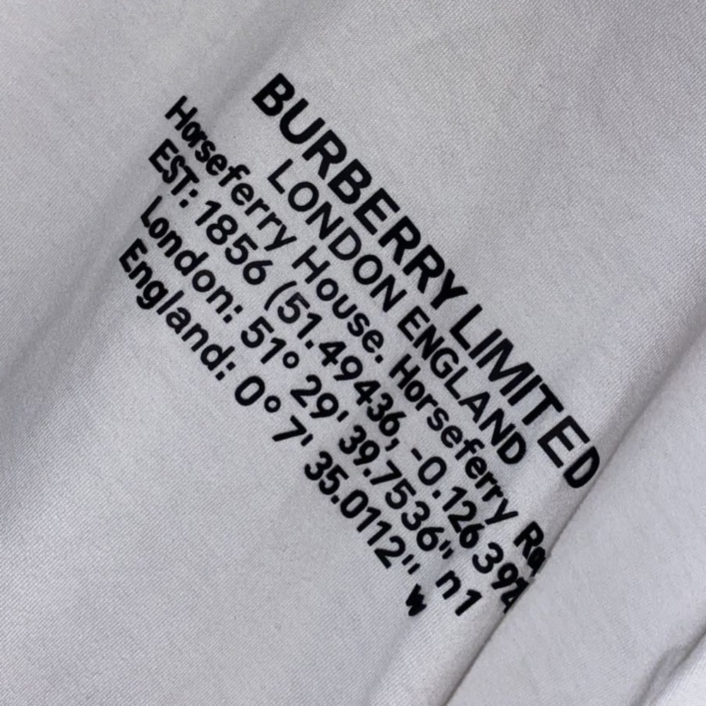 Burberry Limited T-shirt, size large, and white.
